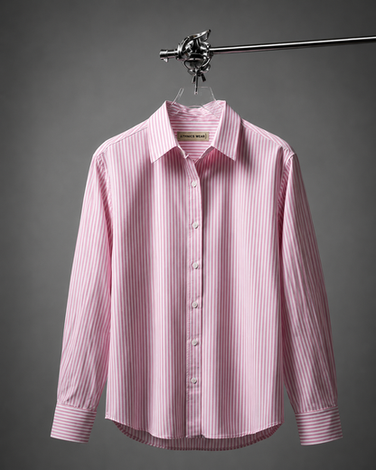 WOMEN'S Classic Striped Button-Down Shirt
